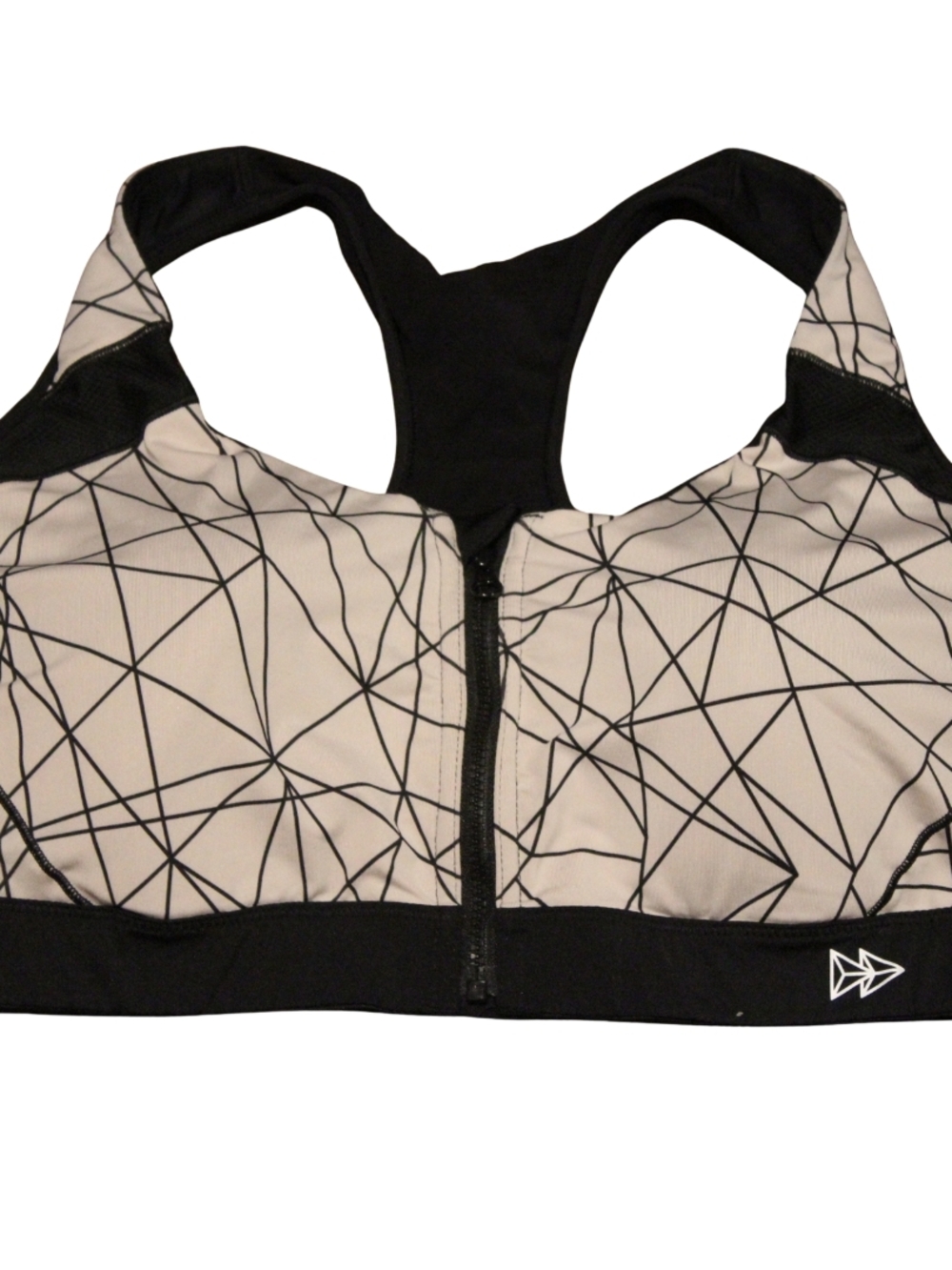 2/$25 🏷 Yvette Geometric Print Front Zip Sports Bra Size 3XL (D-F)